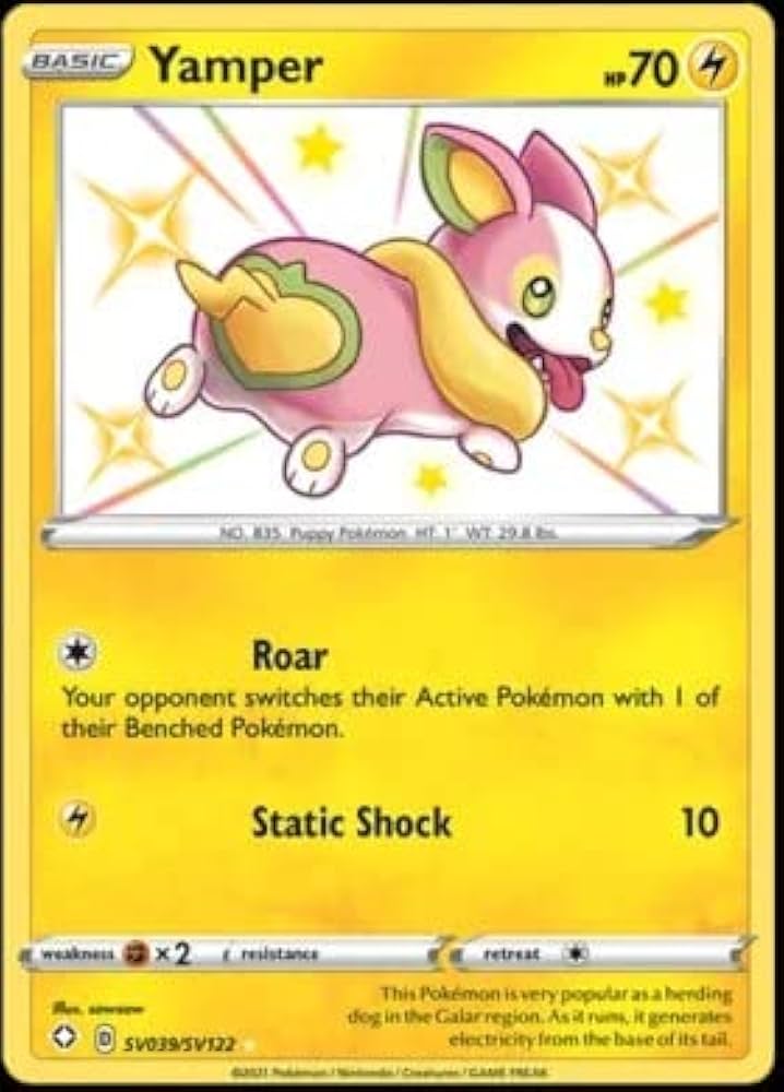 Amazon.com: Pokemon - Yamper SV039/SV122 - Shining Fates